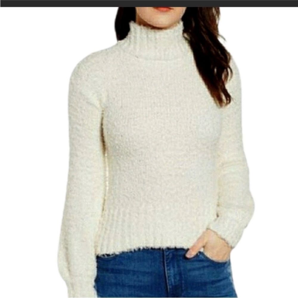 Ladies Ten Sixty Sherman Eyelash Chenille Ivory Sweater Size Medium